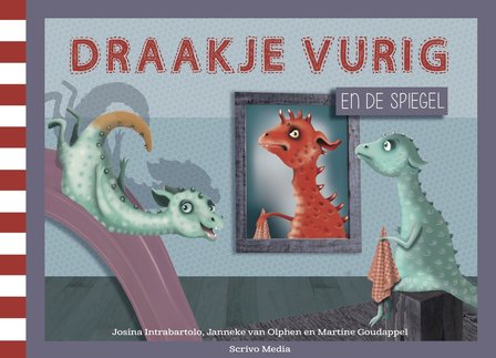 Set boek Draakje Vurig en de spiegel + Knuffel vurig Draakje (Groen)